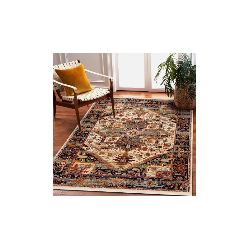 Dywan KESHAN Frędzle, Ornament orientalny 2886/53555 beż / bordo 80x145cm