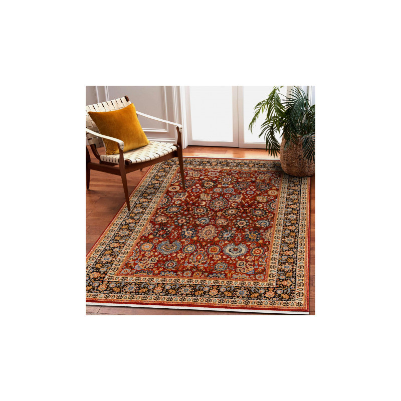 Dywan KESHAN Frędzle, Ornament, ramka orientalny 7573/53577 bordo / granat 160x230cm Dywan KESHAN Frędzle, Ornament, ramka orientalny 7573/53577 bordo / granat 160x230cm