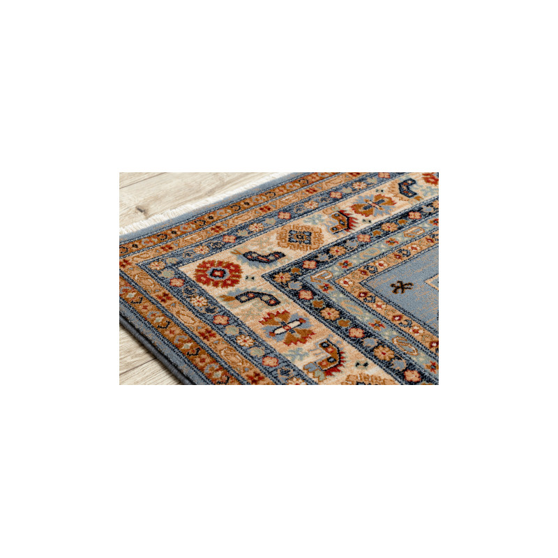 Dywan KESHAN Frędzle, Ramka orientalny 7683/53544 beż / niebieski 250x340cm