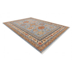 Dywan KESHAN Frędzle, Ramka orientalny 7683/53544 beż / niebieski 80x145cm