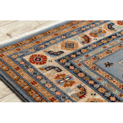 Dywan KESHAN Frędzle, Ramka orientalny 7683/53544 beż / niebieski 80x145cm