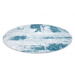 Dywan MEFE nowoczesny Koło 8731 Rozeta vintage przecierany - Strukturalny, dwa poziomy runa krem / niebieski koło 160cm