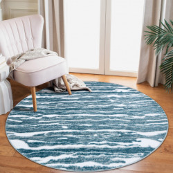 Dywan MEFE nowoczesny Koło 8761 Fale - Strukturalny, dwa poziomy runa krem / niebieski koło 160cm Dywan MEFE nowoczesny Koło 8761 Fale - Strukturalny, dwa poziomy runa krem / niebieski koło 160cm