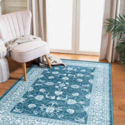 Dywan MEFE nowoczesny 2312 Ornament - Strukturalny, dwa poziomy runa krem / niebieski 160x220cm