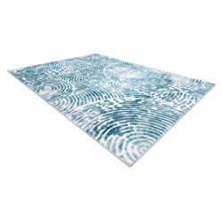 Dywan MEFE nowoczesny 8725 Koła odcisk palca - Strukturalny, dwa poziomy runa krem / niebieski 160x220cm