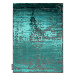 Dywan DE LUXE nowoczesny 2083 Ornament vintage przecierany - Strukturalny zielony / szary 120x170cm