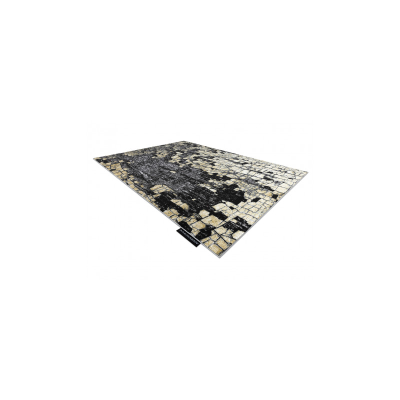 Dywan DE LUXE nowoczesny 2079 Kostka brukowa cegła - Strukturalny złoty / szary 140x190cm Dywan DE LUXE nowoczesny 2079 Kostka brukowa cegła - Strukturalny złoty / szary 140x190cm