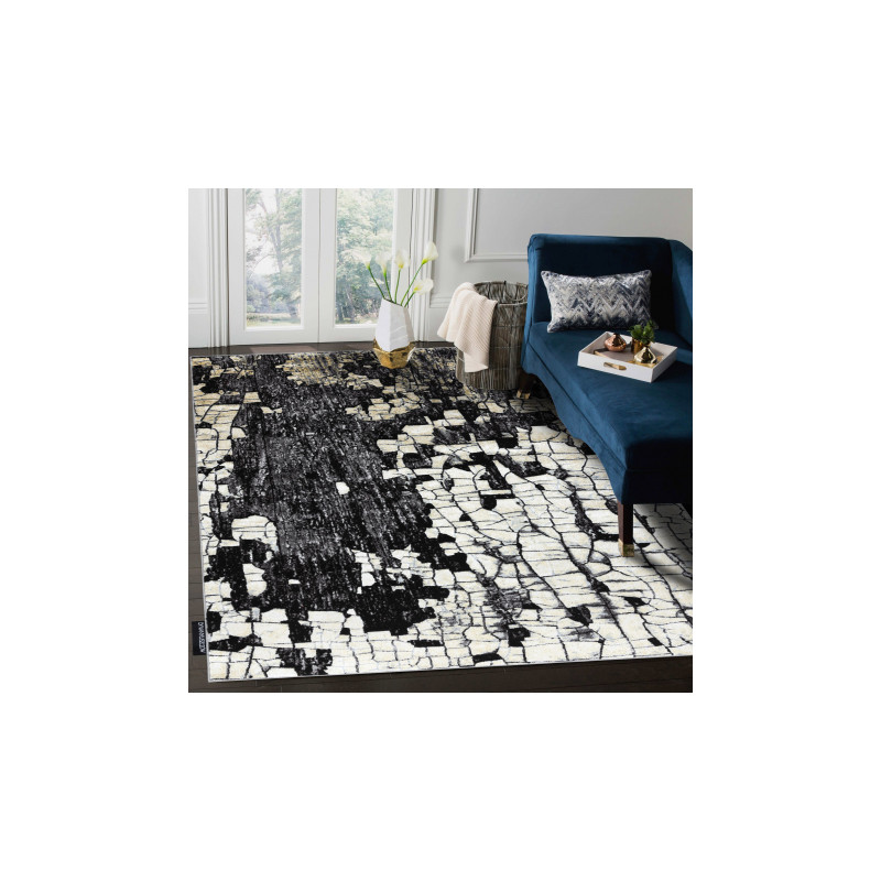 Dywan DE LUXE nowoczesny 2079 Kostka brukowa cegła - Strukturalny złoty / szary 140x190cm Dywan DE LUXE nowoczesny 2079 Kostka brukowa cegła - Strukturalny złoty / szary 140x190cm