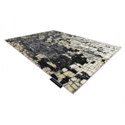 Dywan DE LUXE nowoczesny 2079 Kostka brukowa cegła - Strukturalny złoty / szary 180x270cm