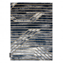 Dywan DE LUXE nowoczesny 460 Linie - Strukturalny granatowy / złoty 120x170cm