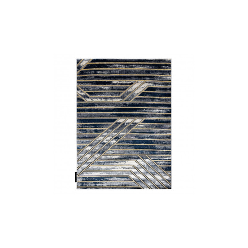 Dywan DE LUXE nowoczesny 460 Linie - Strukturalny granatowy / złoty 160x220cm Dywan DE LUXE nowoczesny 460 Linie - Strukturalny granatowy / złoty 160x220cm