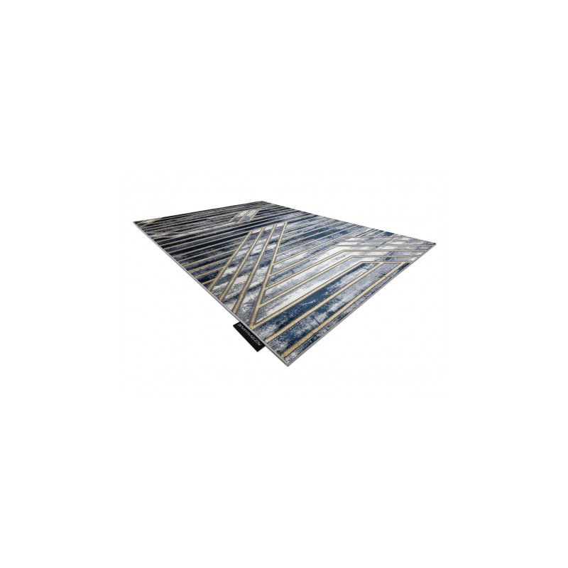 Dywan DE LUXE nowoczesny 460 Linie - Strukturalny granatowy / złoty 160x220cm Dywan DE LUXE nowoczesny 460 Linie - Strukturalny granatowy / złoty 160x220cm