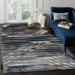 Dywan DE LUXE nowoczesny 460 Linie - Strukturalny granatowy / złoty 160x220cm Dywan DE LUXE nowoczesny 460 Linie - Strukturalny granatowy / złoty 160x220cm