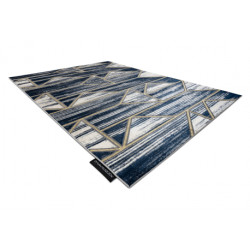 Dywan DE LUXE nowoczesny 462 Geometryczny - Strukturalny granatowy / złoty 120x170cm