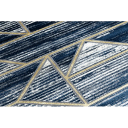 Dywan DE LUXE nowoczesny 462 Geometryczny - Strukturalny granatowy / złoty 140x190cm
