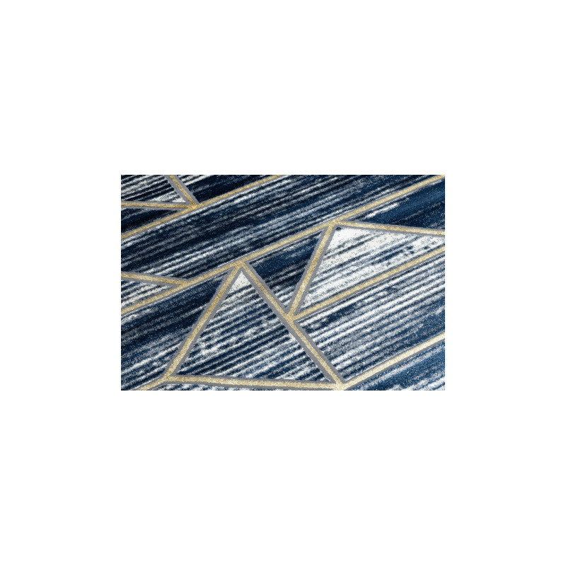 Dywan DE LUXE nowoczesny 462 Geometryczny - Strukturalny granatowy / złoty 140x190cm