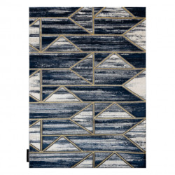 Dywan DE LUXE nowoczesny 462 Geometryczny - Strukturalny granatowy / złoty 160x220cm