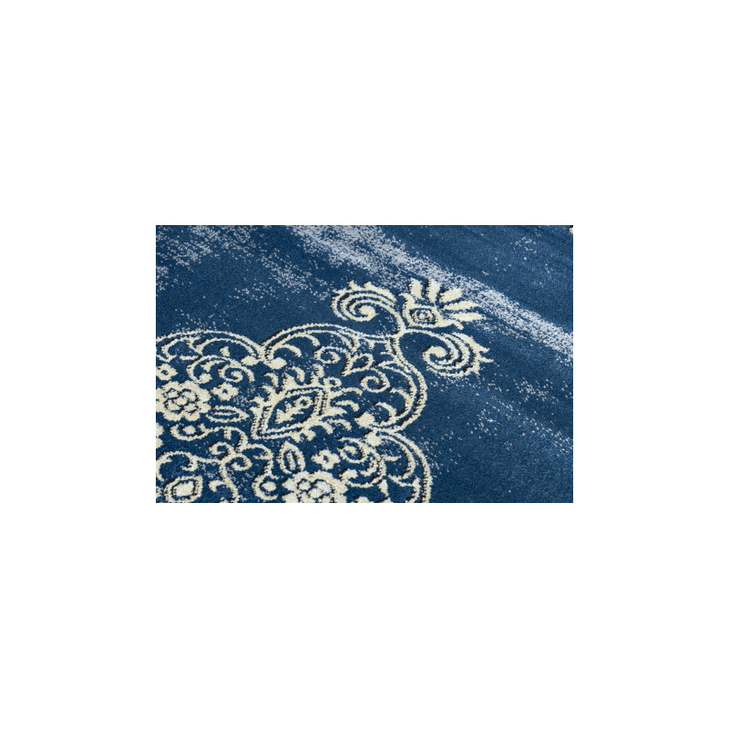 Dywan DE LUXE nowoczesny 474 Ornament - Strukturalny granatowy / złoty 200x290cm