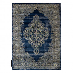 Dywan DE LUXE nowoczesny 474 Ornament - Strukturalny granatowy / złoty 240x340cm