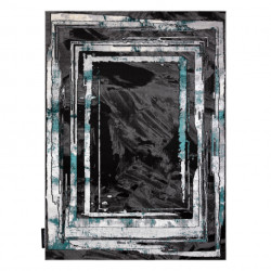 Dywan DE LUXE nowoczesny 619 Ramka - Strukturalny szary / zielony 240x340cm