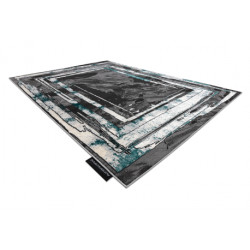 Dywan DE LUXE nowoczesny 619 Ramka - Strukturalny szary / zielony 240x340cm