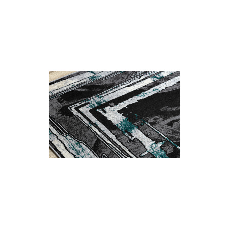 Dywan DE LUXE nowoczesny 619 Ramka - Strukturalny szary / zielony 240x340cm
