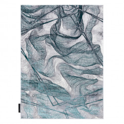 Dywan DE LUXE nowoczesny 621 Sieć, siatka - Strukturalny szary / zielony 120x170cm