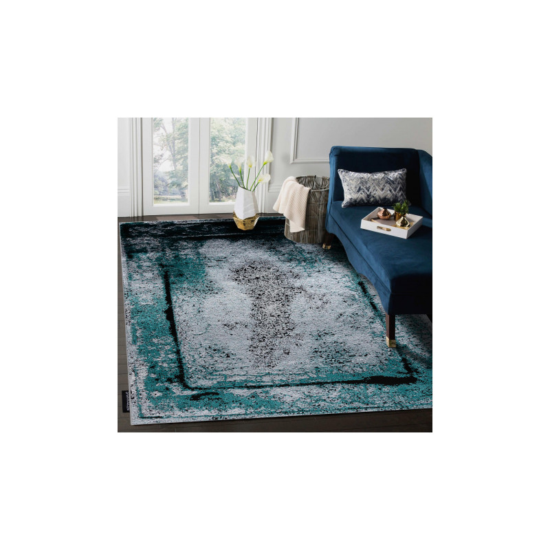 Dywan DE LUXE nowoczesny 624 Ramka - Strukturalny szary / zielony 140x190cm Dywan DE LUXE nowoczesny 624 Ramka - Strukturalny szary / zielony 140x190cm