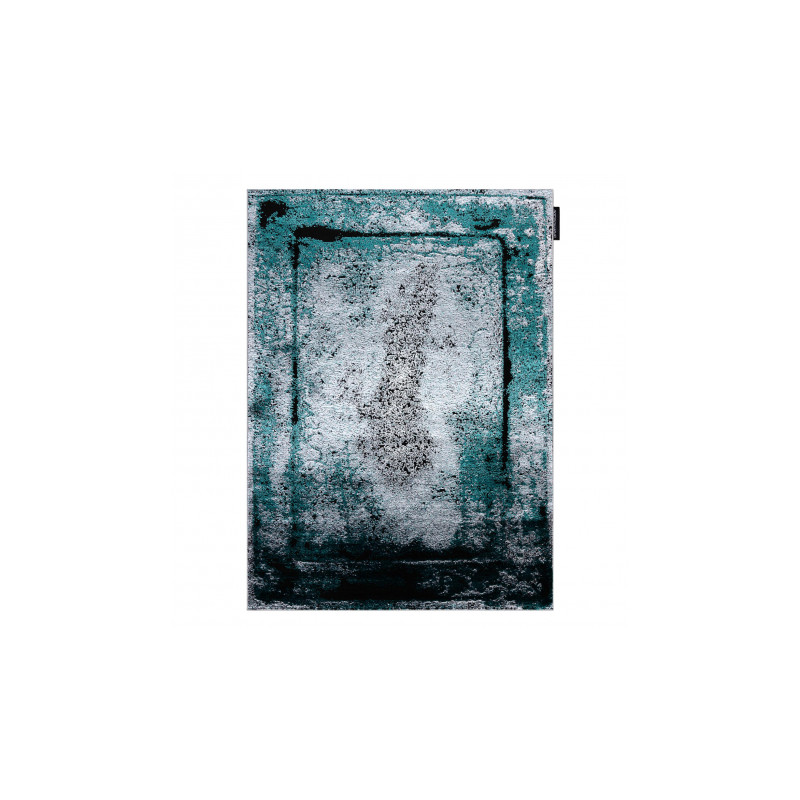 Dywan DE LUXE nowoczesny 624 Ramka - Strukturalny szary / zielony 180x270cm