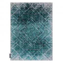 Dywan DE LUXE nowoczesny 626 Geometryczny, romby - Strukturalny szary / zielony 200x290cm