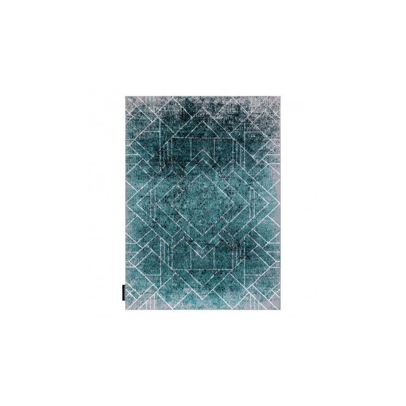 Dywan DE LUXE nowoczesny 626 Geometryczny, romby - Strukturalny szary / zielony 240x340cm