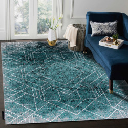 Dywan DE LUXE nowoczesny 626 Geometryczny, romby - Strukturalny szary / zielony 240x340cm