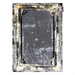 Dywan DE LUXE nowoczesny 628 Ornament vintage przecierany - Strukturalny szary / złoty 200x290cm
