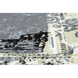 Dywan DE LUXE nowoczesny 628 Ornament vintage przecierany - Strukturalny szary / złoty 200x290cm