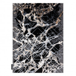 Dywan DE LUXE nowoczesny 629 Abstrakcja - Strukturalny szary / złoty 140x190cm