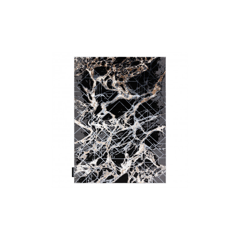 Dywan DE LUXE nowoczesny 629 Abstrakcja - Strukturalny szary / złoty 140x190cm