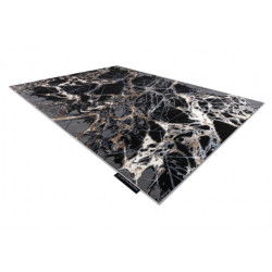 Dywan DE LUXE nowoczesny 629 Abstrakcja - Strukturalny szary / złoty 160x220cm