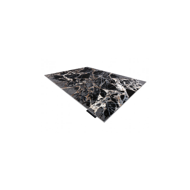 Dywan DE LUXE nowoczesny 629 Abstrakcja - Strukturalny szary / złoty 160x220cm