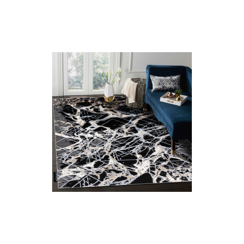 Dywan DE LUXE nowoczesny 629 Abstrakcja - Strukturalny szary / złoty 240x340cm Dywan DE LUXE nowoczesny 629 Abstrakcja - Strukturalny szary / złoty 240x340cm