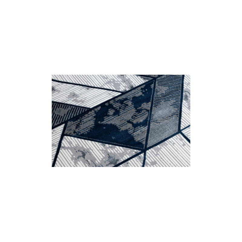 Dywan DE LUXE nowoczesny 632 Geometryczny - Strukturalny krem / granatowy 120x170cm