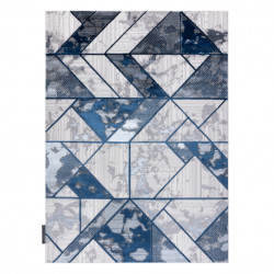 Dywan DE LUXE nowoczesny 632 Geometryczny - Strukturalny krem / granatowy 140x190cm
