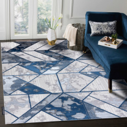 Dywan DE LUXE nowoczesny 632 Geometryczny - Strukturalny krem / granatowy 200x290cm Dywan DE LUXE nowoczesny 632 Geometryczny - Strukturalny krem / granatowy 200x290cm