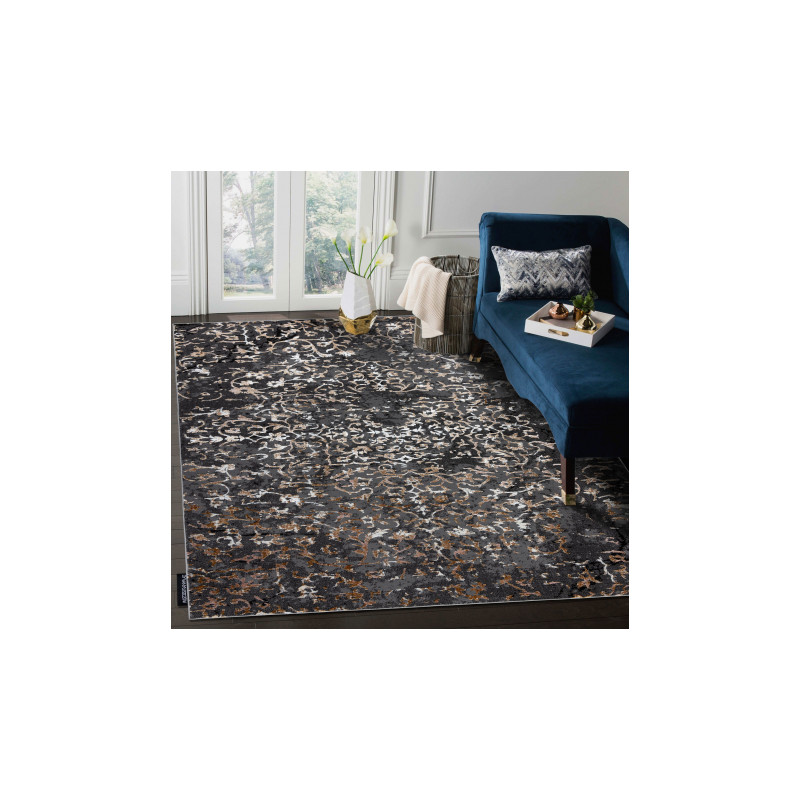 Dywan DE LUXE nowoczesny 2080 Ornament vintage przecierany - Strukturalny szary 120x170cm