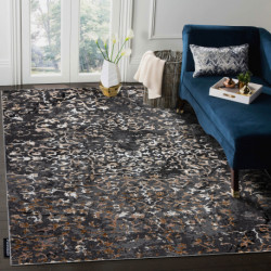 Dywan DE LUXE nowoczesny 2080 Ornament vintage przecierany - Strukturalny szary 200x290cm