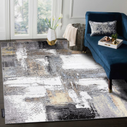Dywan DE LUXE nowoczesny 633 Abstrakcja - Strukturalny krem / złoty 200x290cm
