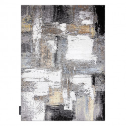 Dywan DE LUXE nowoczesny 633 Abstrakcja - Strukturalny krem / złoty 240x340cm