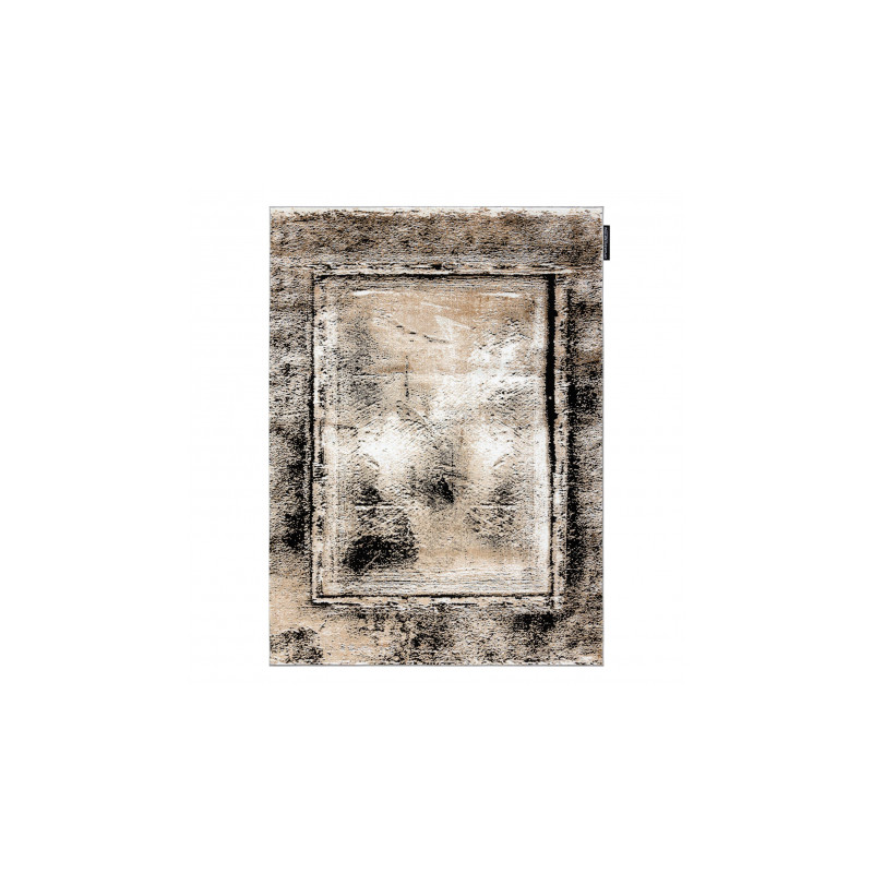 Dywan DE LUXE nowoczesny 634 Ramka vintage przecierany - Strukturalny szary / złoty 140x190cm
