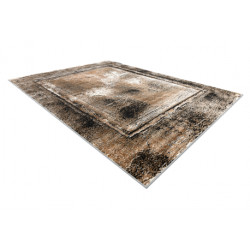 Dywan DE LUXE nowoczesny 634 Ramka vintage przecierany - Strukturalny szary / złoty 240x340cm