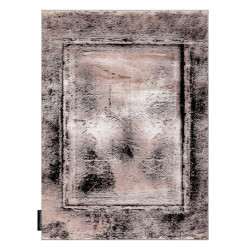 Dywan DE LUXE nowoczesny 634 Ramka vintage przecierany - Strukturalny szary / różowy 140x190cm