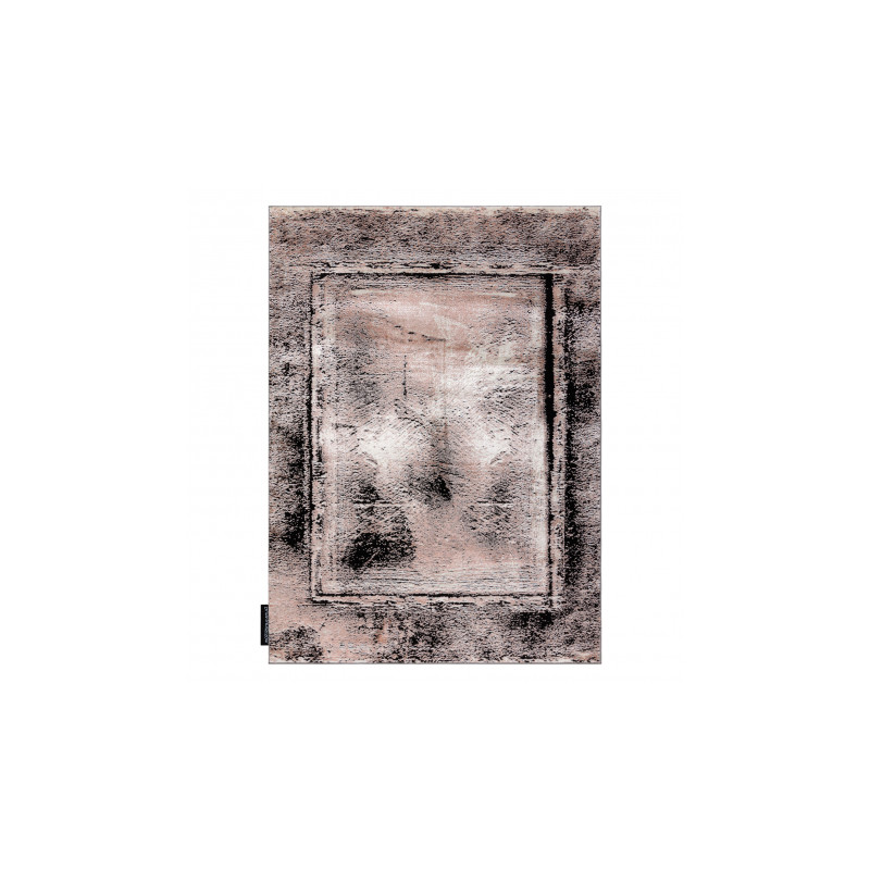 Dywan DE LUXE nowoczesny 634 Ramka vintage przecierany - Strukturalny szary / różowy 200x290cm